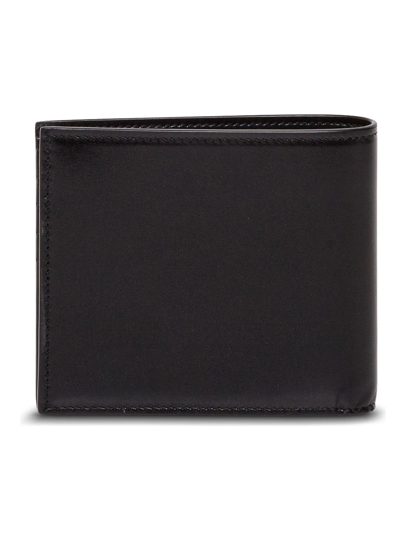 Black Leather Wallet with Logo