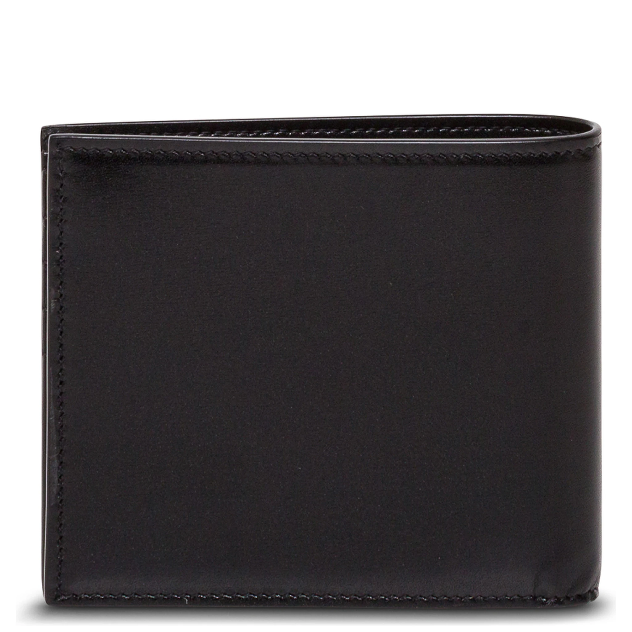 Black Leather Wallet with Logo