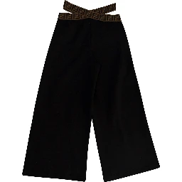 Black Pants with FF Motif and Cut-Out in Cotton Girl