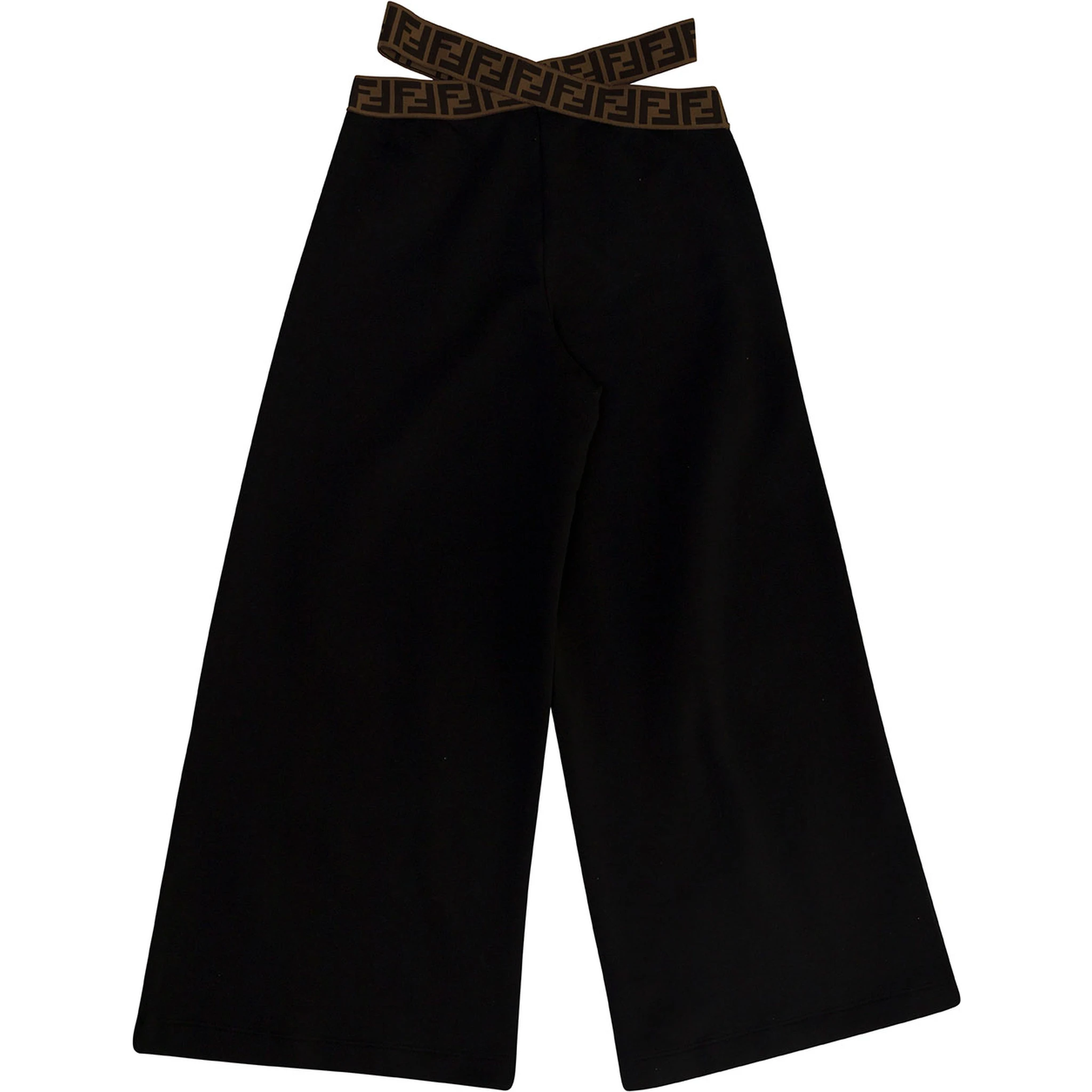 Black Pants with FF Motif and Cut-Out in Cotton Girl