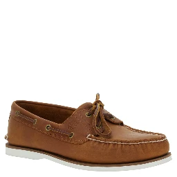 Brown Loafers with Bow Detail on the Front and Embossed Logo on the Side in Leather Man