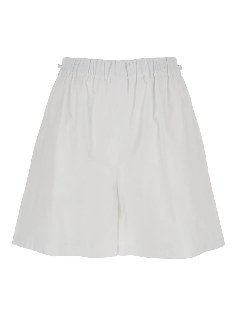 Antiope White Shorts with Elastic Waist and Drawstring in Cotton Woman