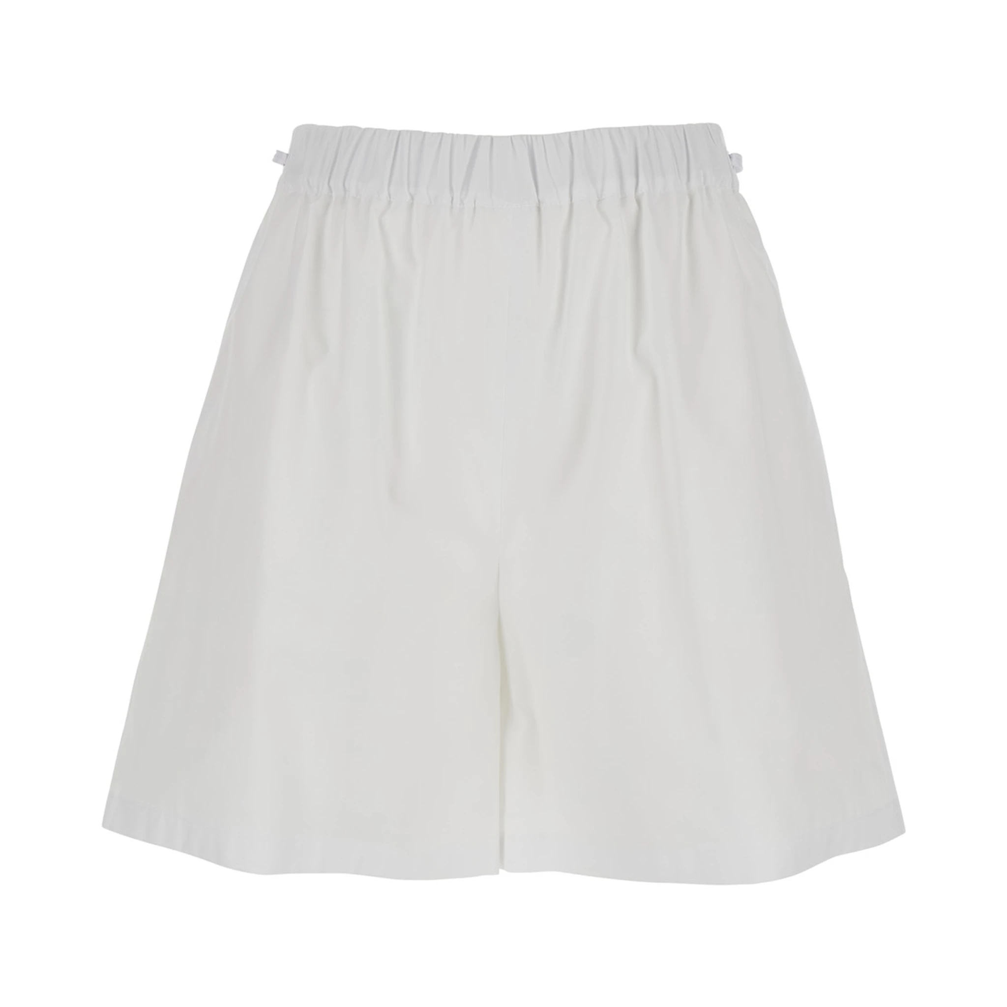Antiope White Shorts with Elastic Waist and Drawstring in Cotton Woman