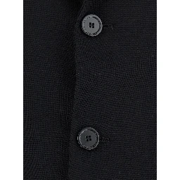 Hourglass Black Single-Breasted Jacket with Notched Revers in Wool Woman