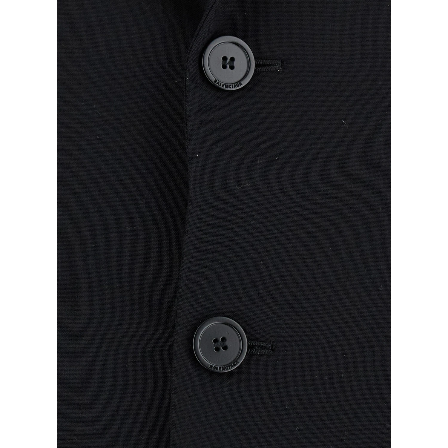 Hourglass Black Single-Breasted Jacket with Notched Revers in Wool Woman