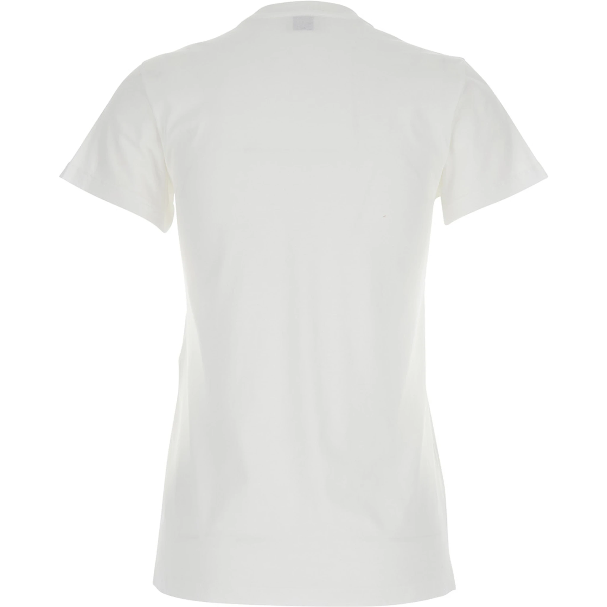 White T-Shirt with Graphic Print on the Front in Cotton Woman