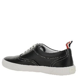 Heritage Black Sneakers with Logo Tab on Heel in Leather Man