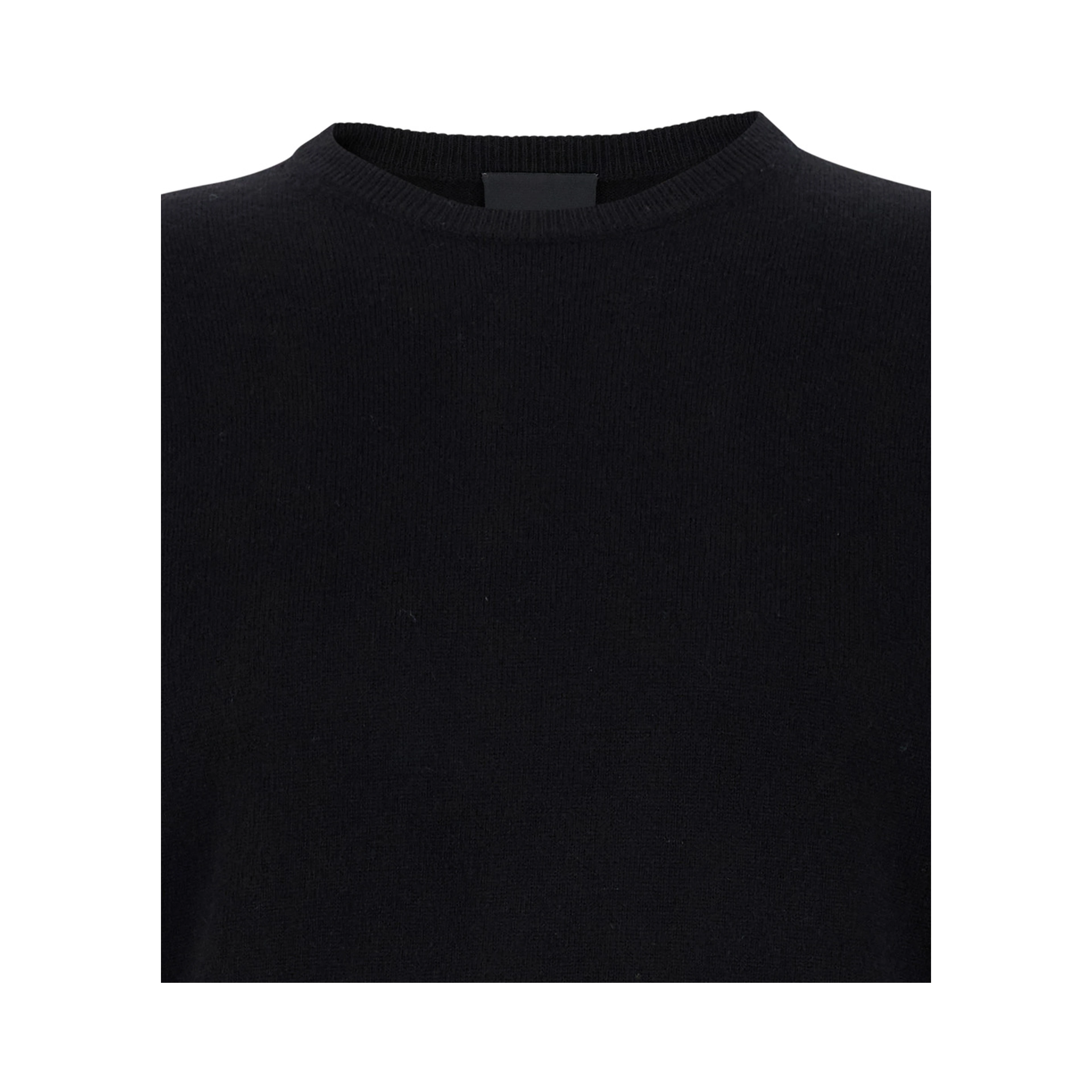 Black Crewneck Long Sleeve Sweater in Cashmere Man