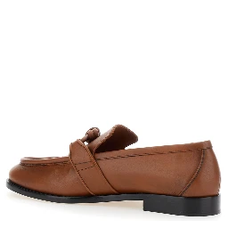 Brown Loafers with Knot Detail on the Front in Leather Man