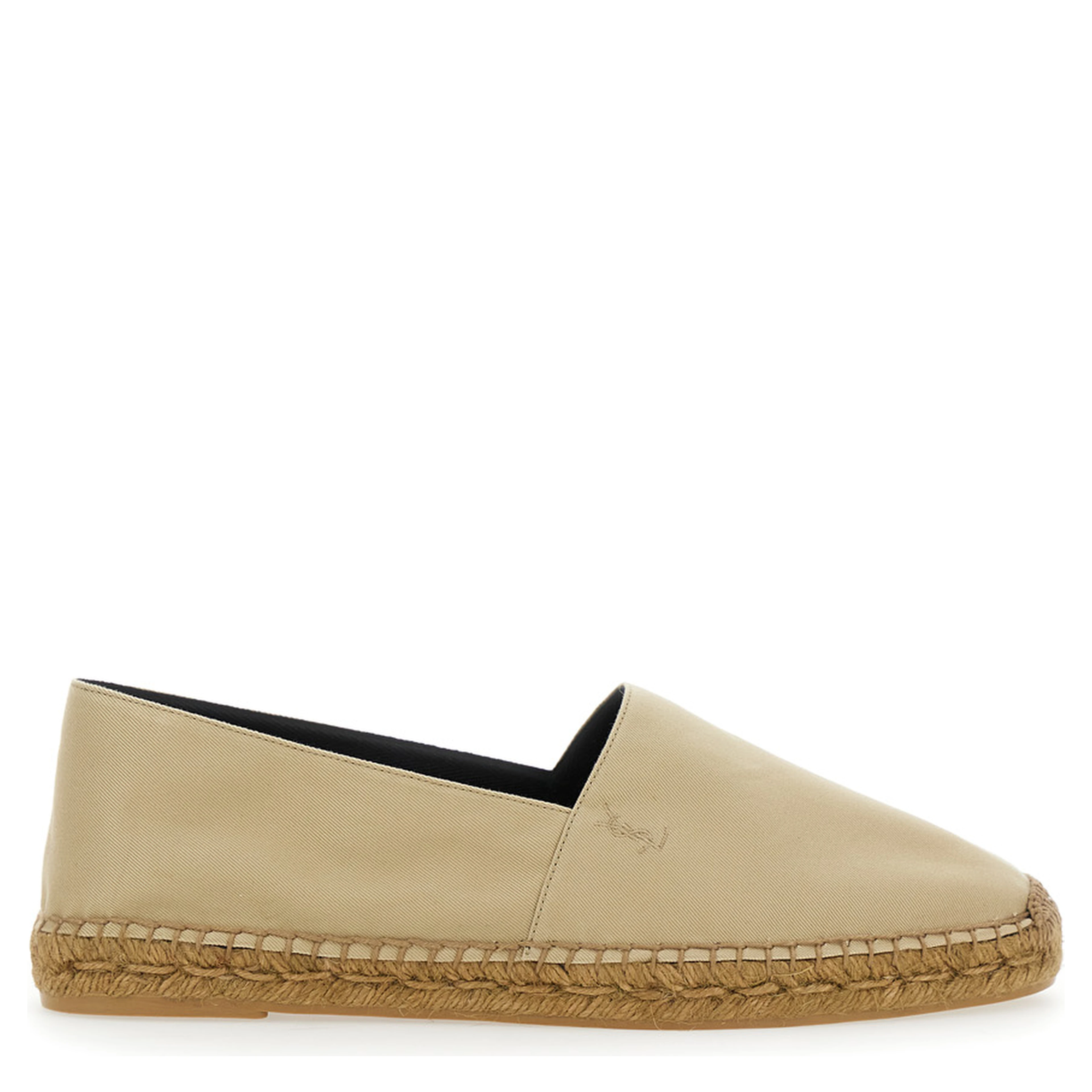 Beige Espadrilles with Tonal Cassandre Embroidery on the Front and Almond Toe in Cotton Man
