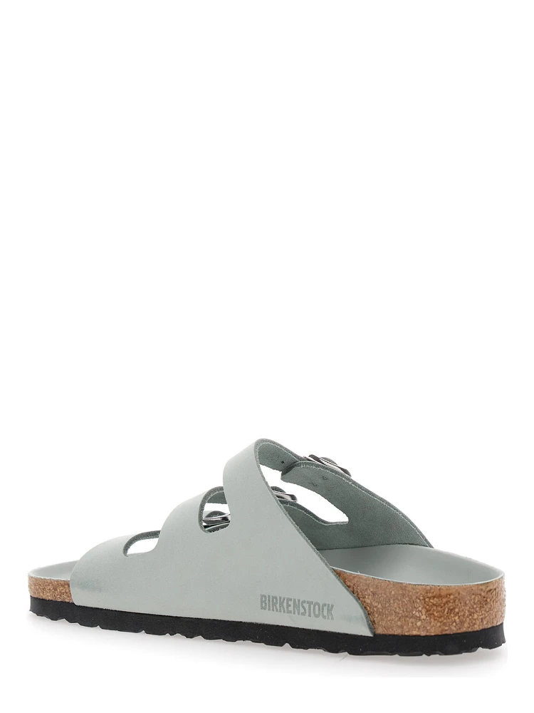 Florida Green Sandals with Buckle with Logo in Leather Woman alternative