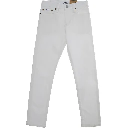 Sullivan White Jeans with Logo Patch on Front and Rear in Denim Boy