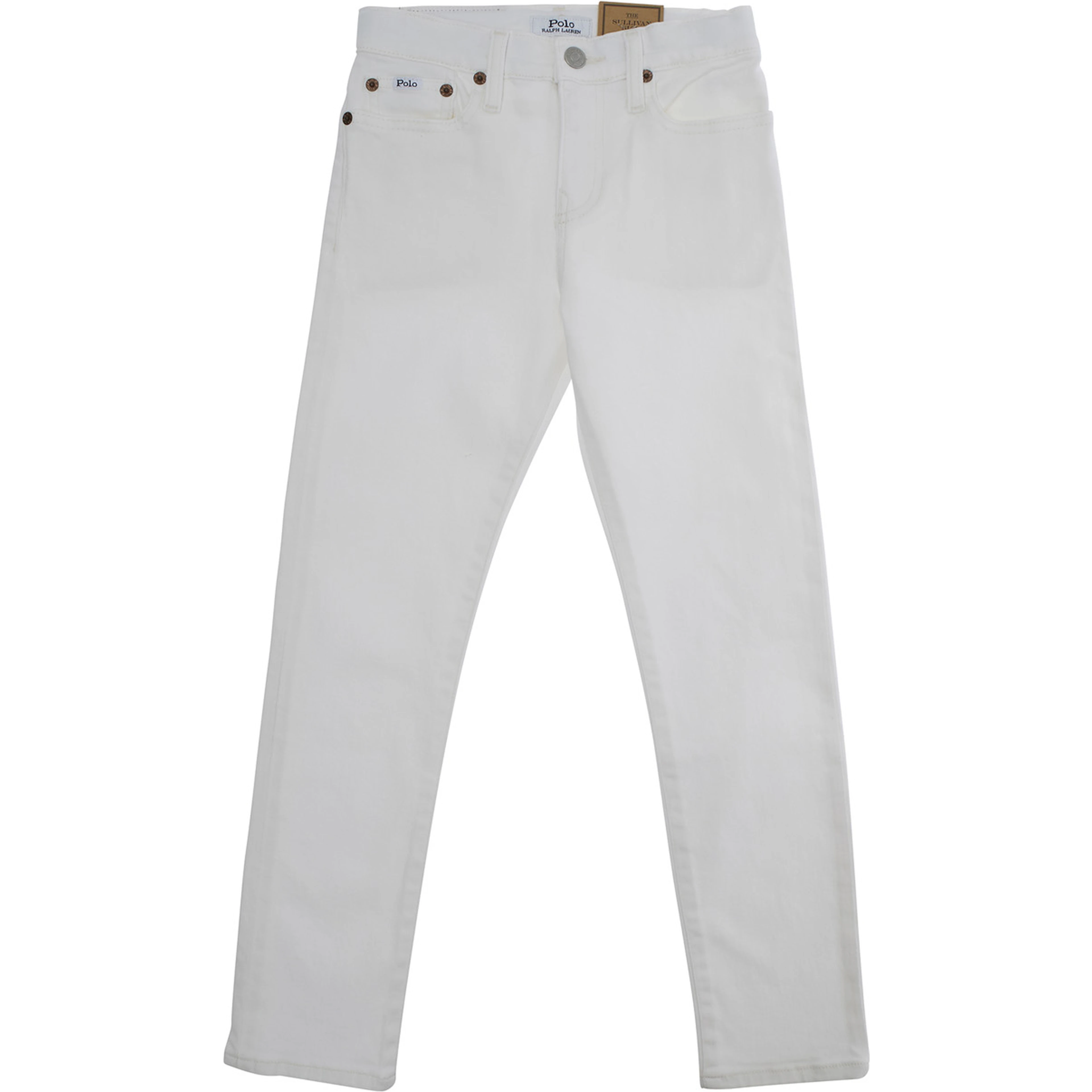Sullivan White Jeans with Logo Patch on Front and Rear in Denim Boy