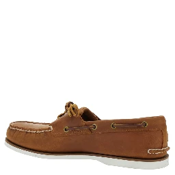 Brown Loafers with Bow Detail on the Front and Embossed Logo on the Side in Leather Man