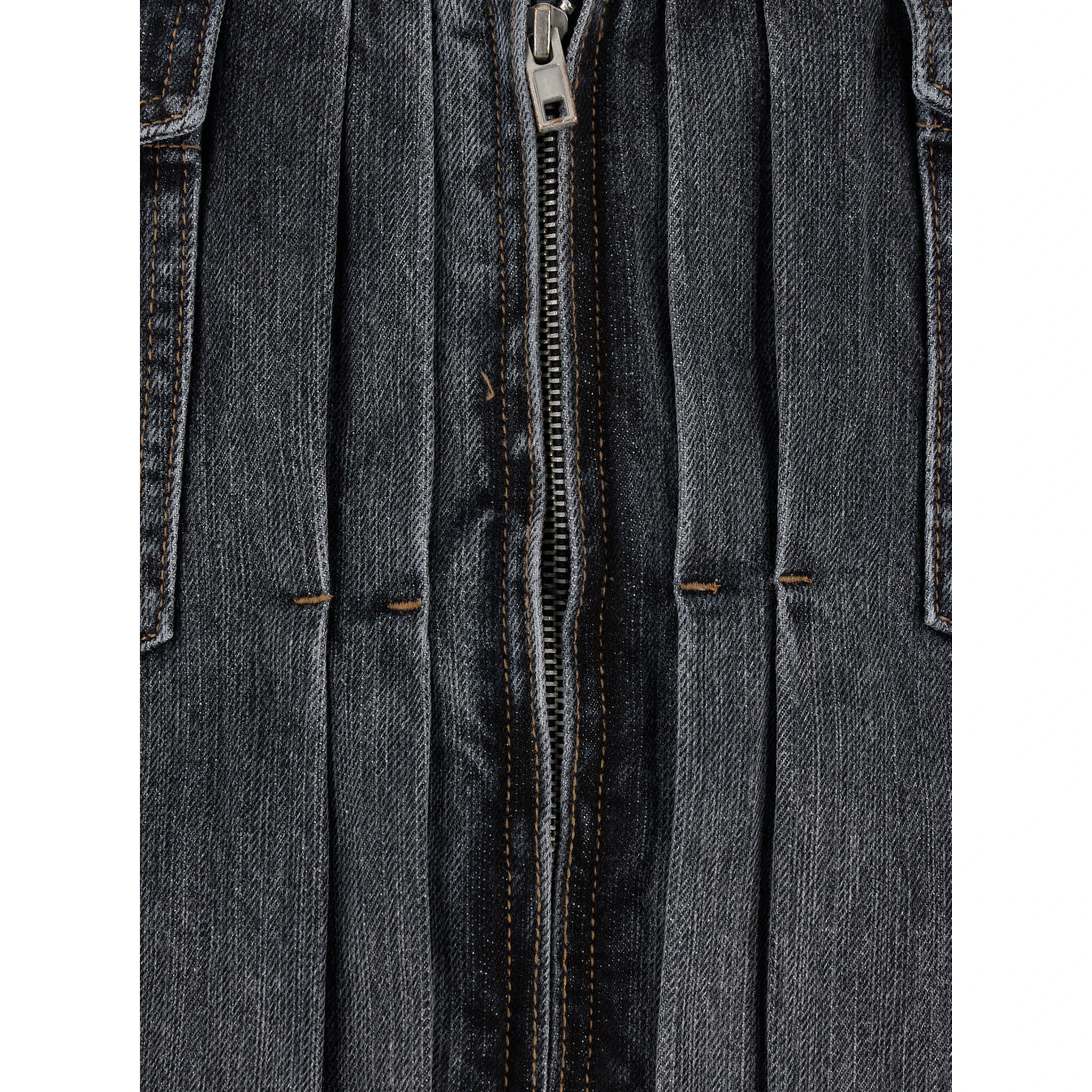 Grey Jacket with Wide Notched Revers and Dropped Shoulders in Denim Man