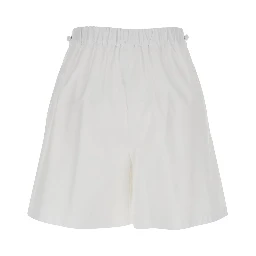 Antiope White Shorts with Elastic Waist and Drawstring in Cotton Woman