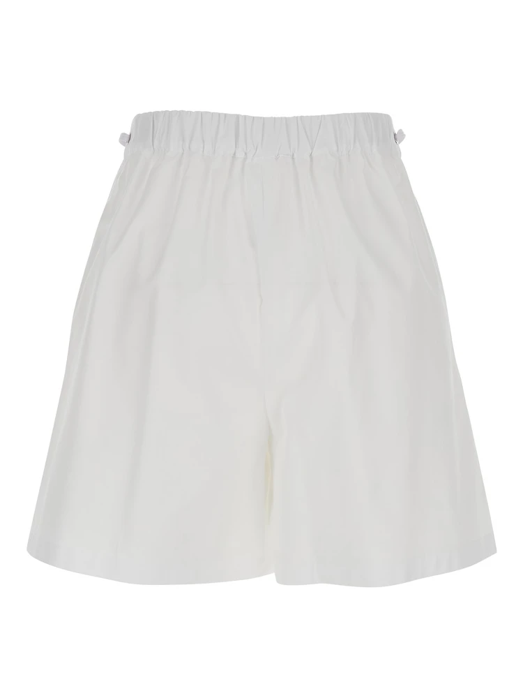 Antiope White Shorts with Elastic Waist and Drawstring in Cotton Woman alternative