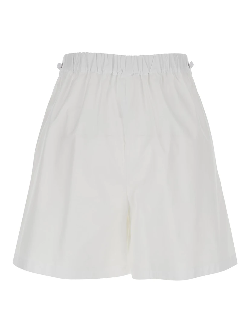 Antiope White Shorts with Elastic Waist and Drawstring in Cotton Woman