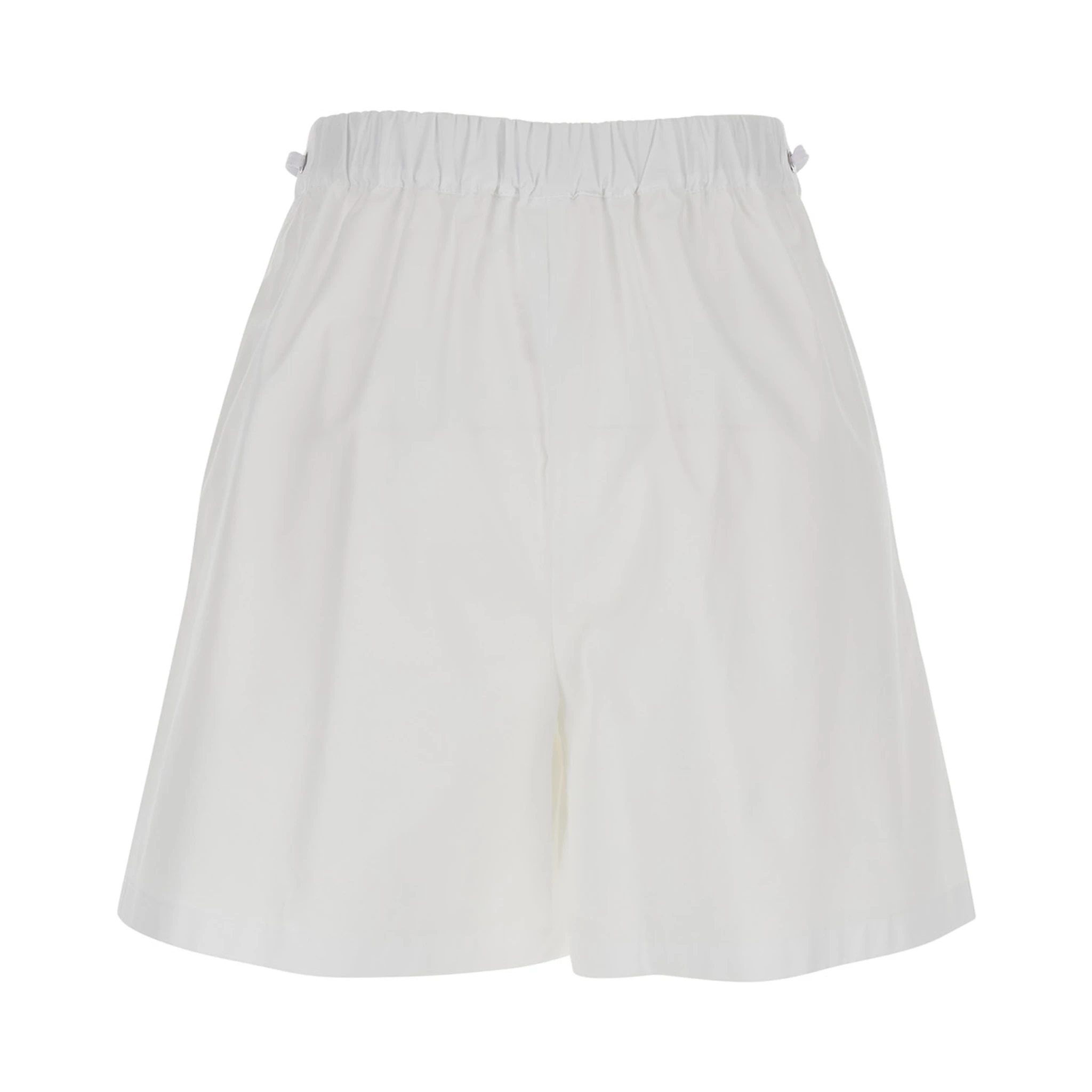 Antiope White Shorts with Elastic Waist and Drawstring in Cotton Woman
