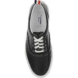 Heritage Black Sneakers with Logo Tab on Heel in Leather Man