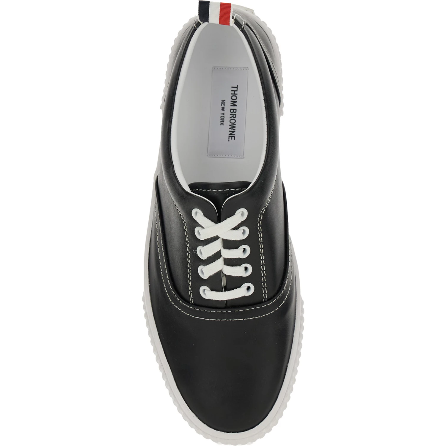 Heritage Black Sneakers with Logo Tab on Heel in Leather Man