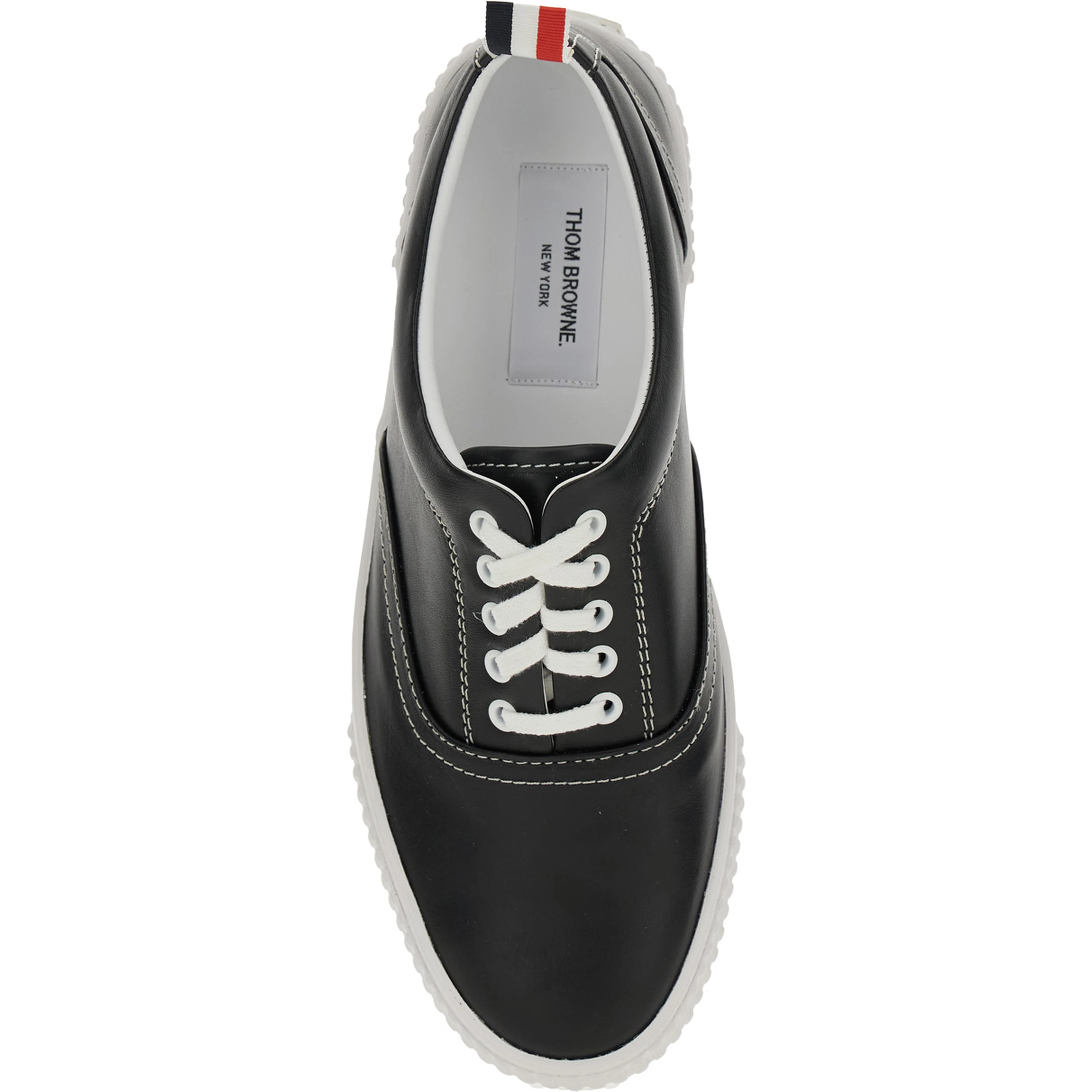 Heritage Black Sneakers with Logo Tab on Heel in Leather Man