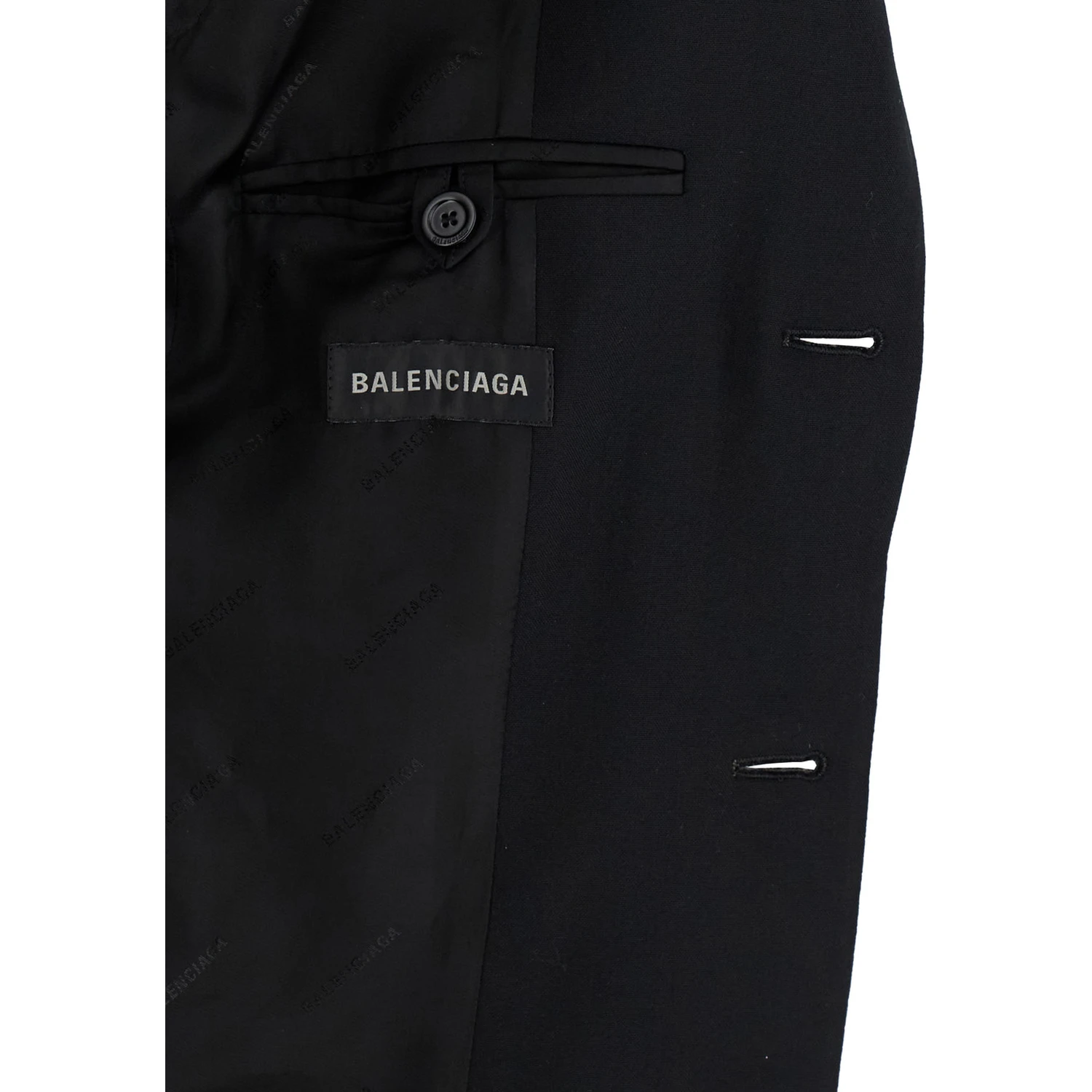 Hourglass Black Single-Breasted Jacket with Notched Revers in Wool Woman