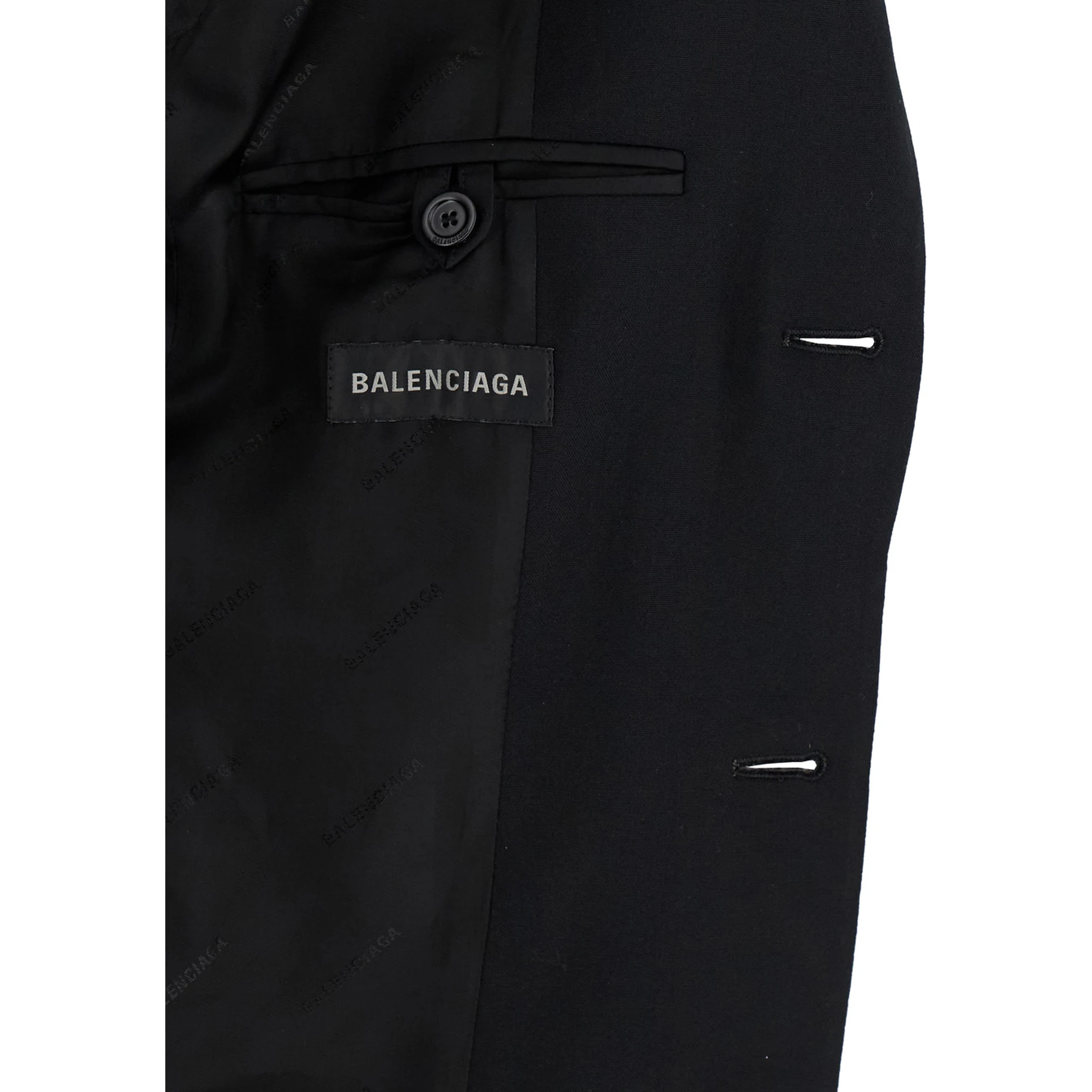 Hourglass Black Single-Breasted Jacket with Notched Revers in Wool Woman