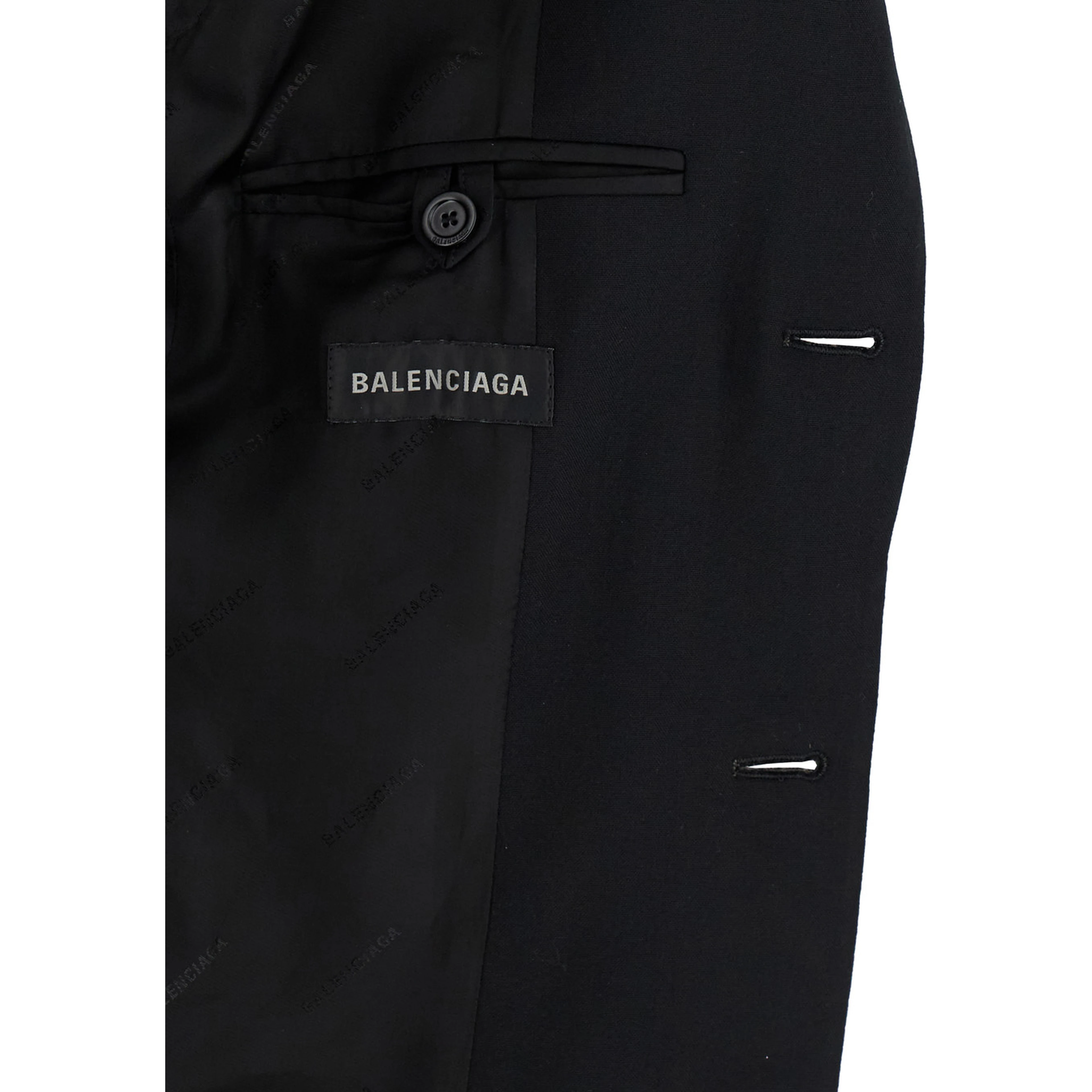 Hourglass Black Single-Breasted Jacket with Notched Revers in Wool Woman