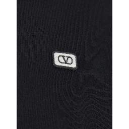 Black Crewneck T-Shirt with Logo Patch on the Front in Cotton Man