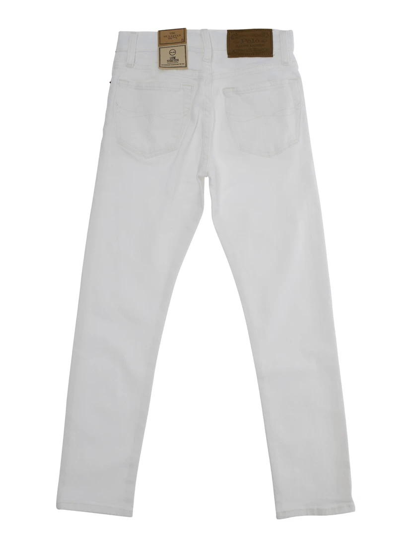 Sullivan White Jeans with Logo Patch on Front and Rear in Denim Boy