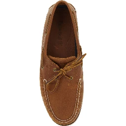 Brown Loafers with Bow Detail on the Front and Embossed Logo on the Side in Leather Man