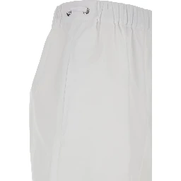 Antiope White Shorts with Elastic Waist and Drawstring in Cotton Woman