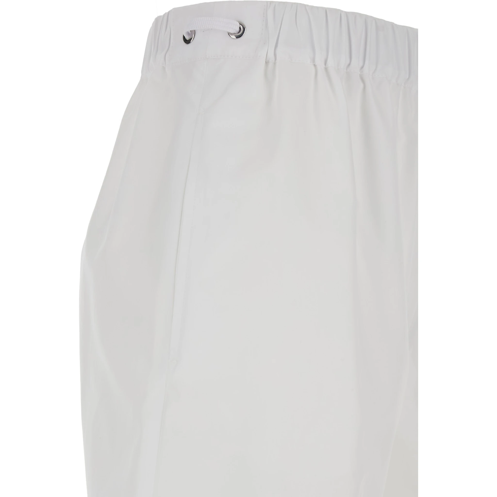 Antiope White Shorts with Elastic Waist and Drawstring in Cotton Woman