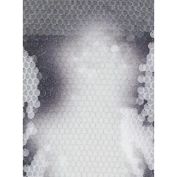 Grey T-Shirt with All-Over Applied Sequins in Tech Fabric Woman