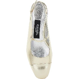 Ischia Metallic Slingback Pumps with Adjustable Strap in Patent Leather Woman