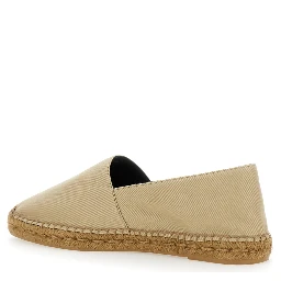 Beige Espadrilles with Tonal Cassandre Embroidery on the Front and Almond Toe in Cotton Man