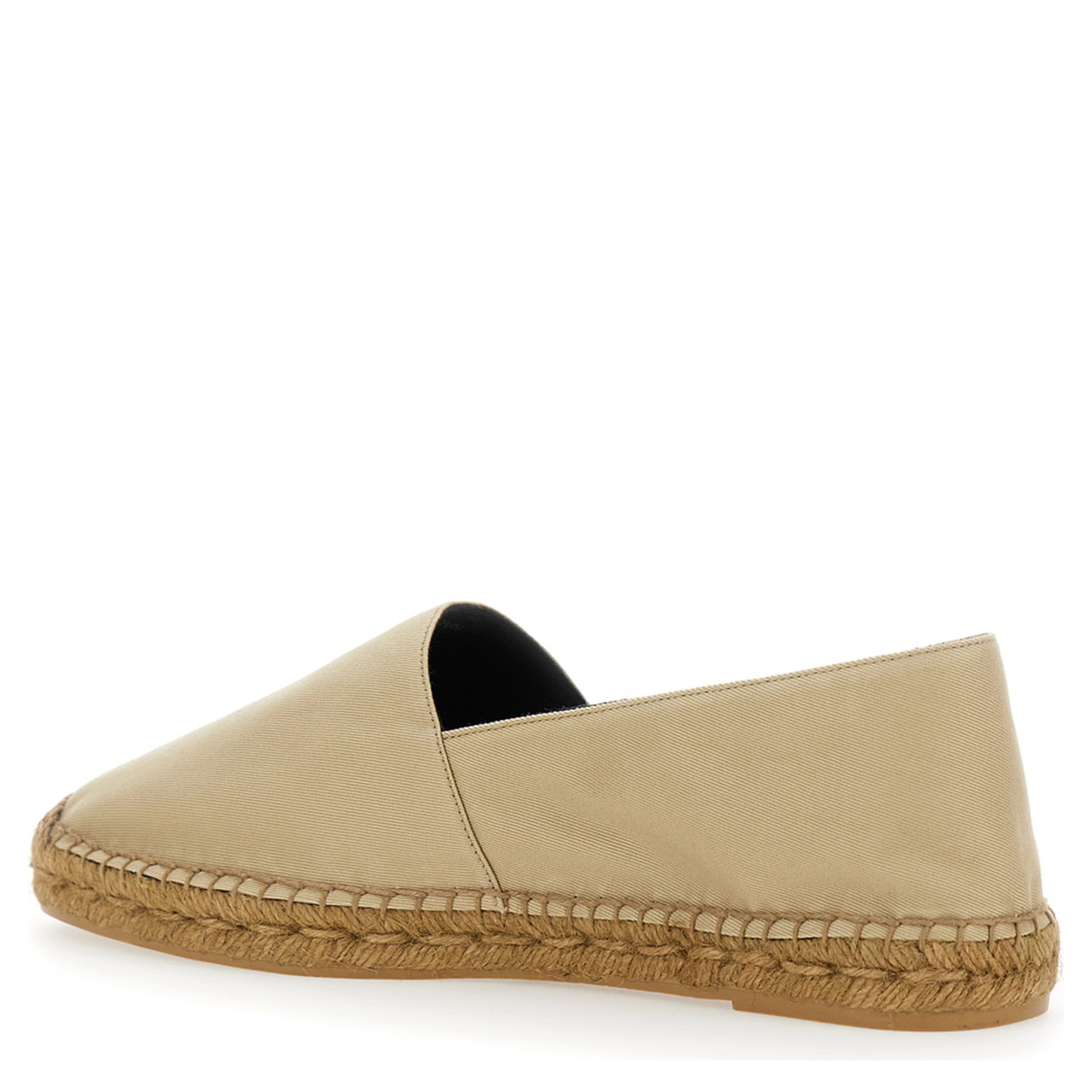 Beige Espadrilles with Tonal Cassandre Embroidery on the Front and Almond Toe in Cotton Man