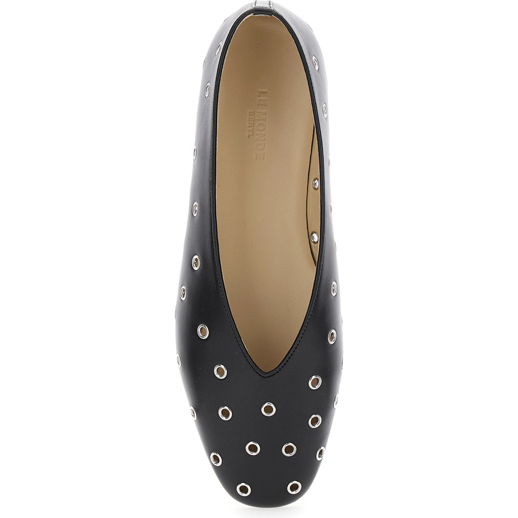 Regency Black Ballerinas with Eyelets in Leather Woman