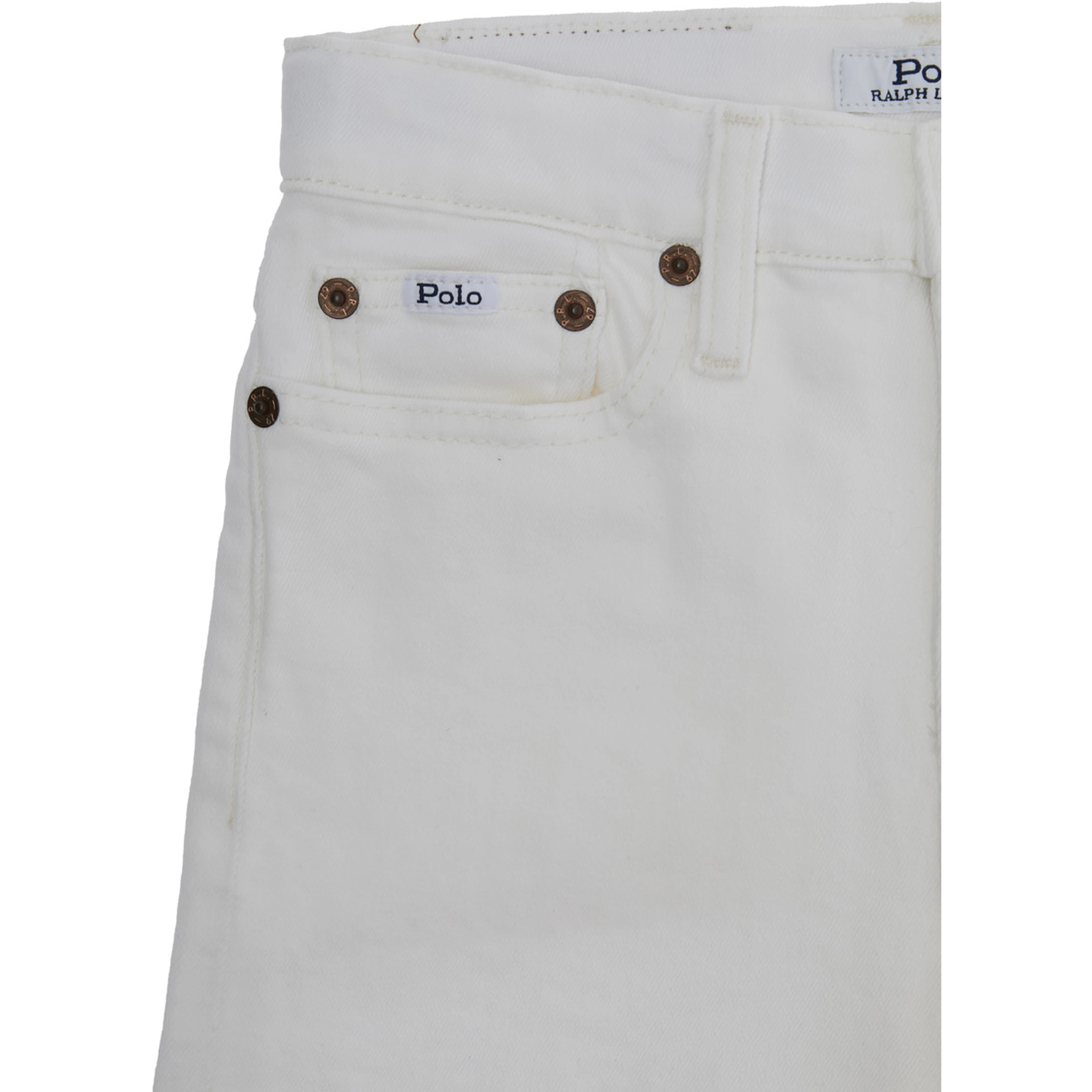 Sullivan White Jeans with Logo Patch on Front and Rear in Denim Boy