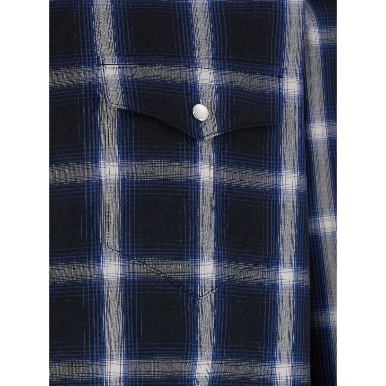 Blue Shirt with Classic Collar and All-Over Check Motif in Cotton Man