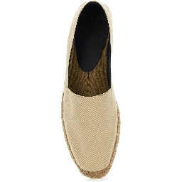 Beige Espadrilles with Tonal Cassandre Embroidery on the Front and Almond Toe in Cotton Man