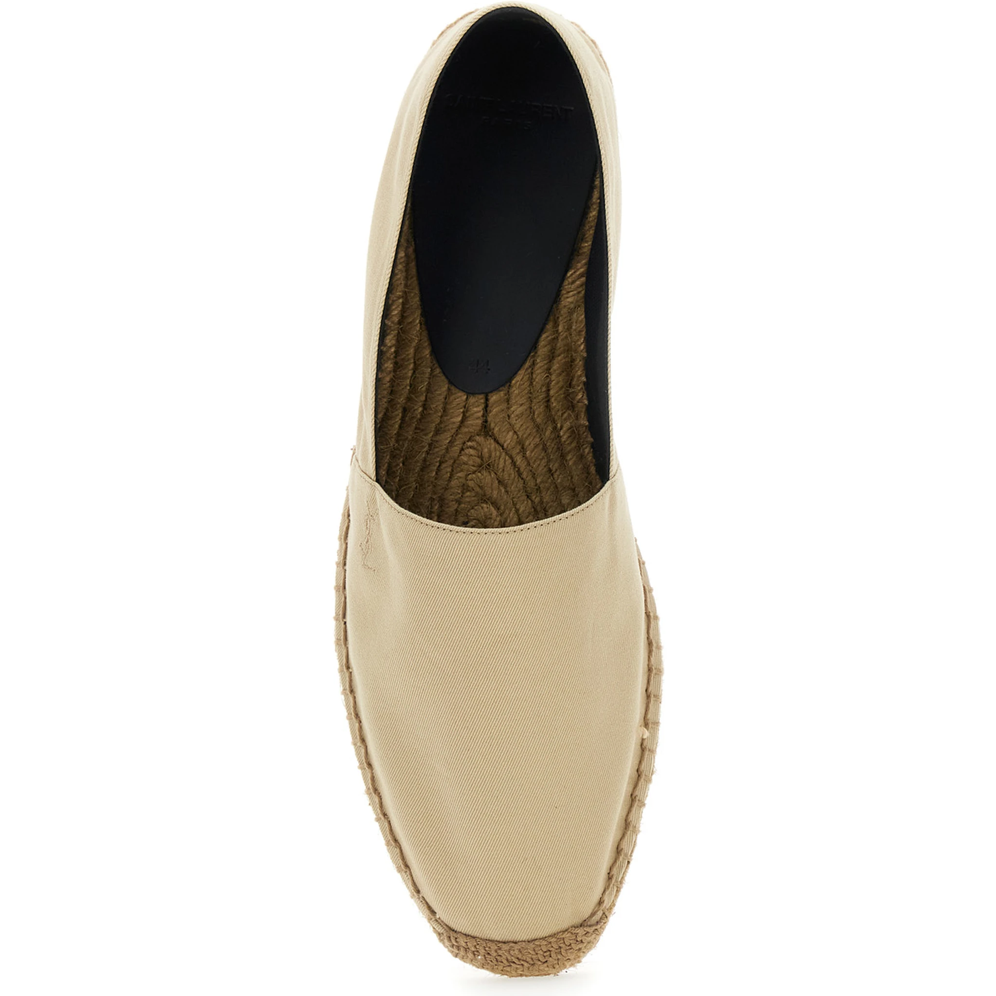 Beige Espadrilles with Tonal Cassandre Embroidery on the Front and Almond Toe in Cotton Man