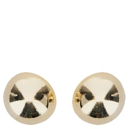 Sade Metallic Earings with Rear Closure and Circular Shape in Brass Woman