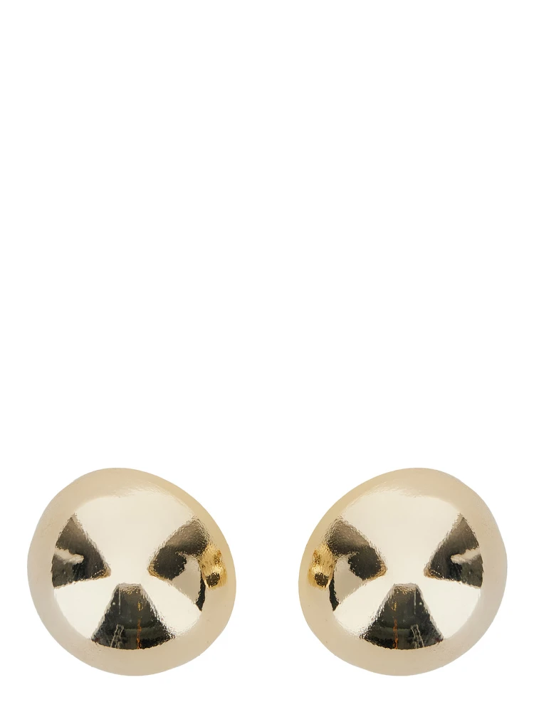 Sade Metallic Earings with Rear Closure and Circular Shape in Brass Woman