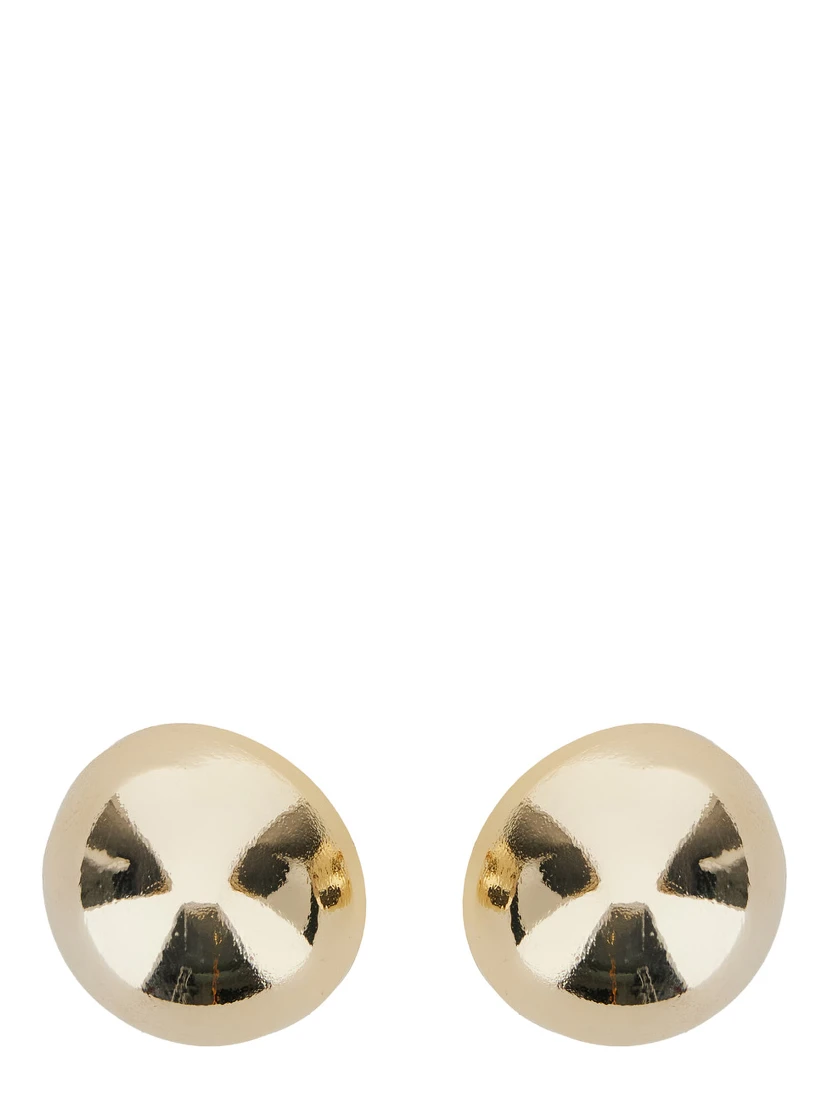 Sade Metallic Earings with Rear Closure and Circular Shape in Brass Woman