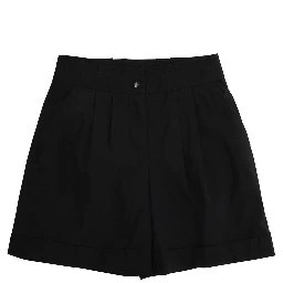 Black Shorts with Logo Patch on the Back in Techl Fabric Girl