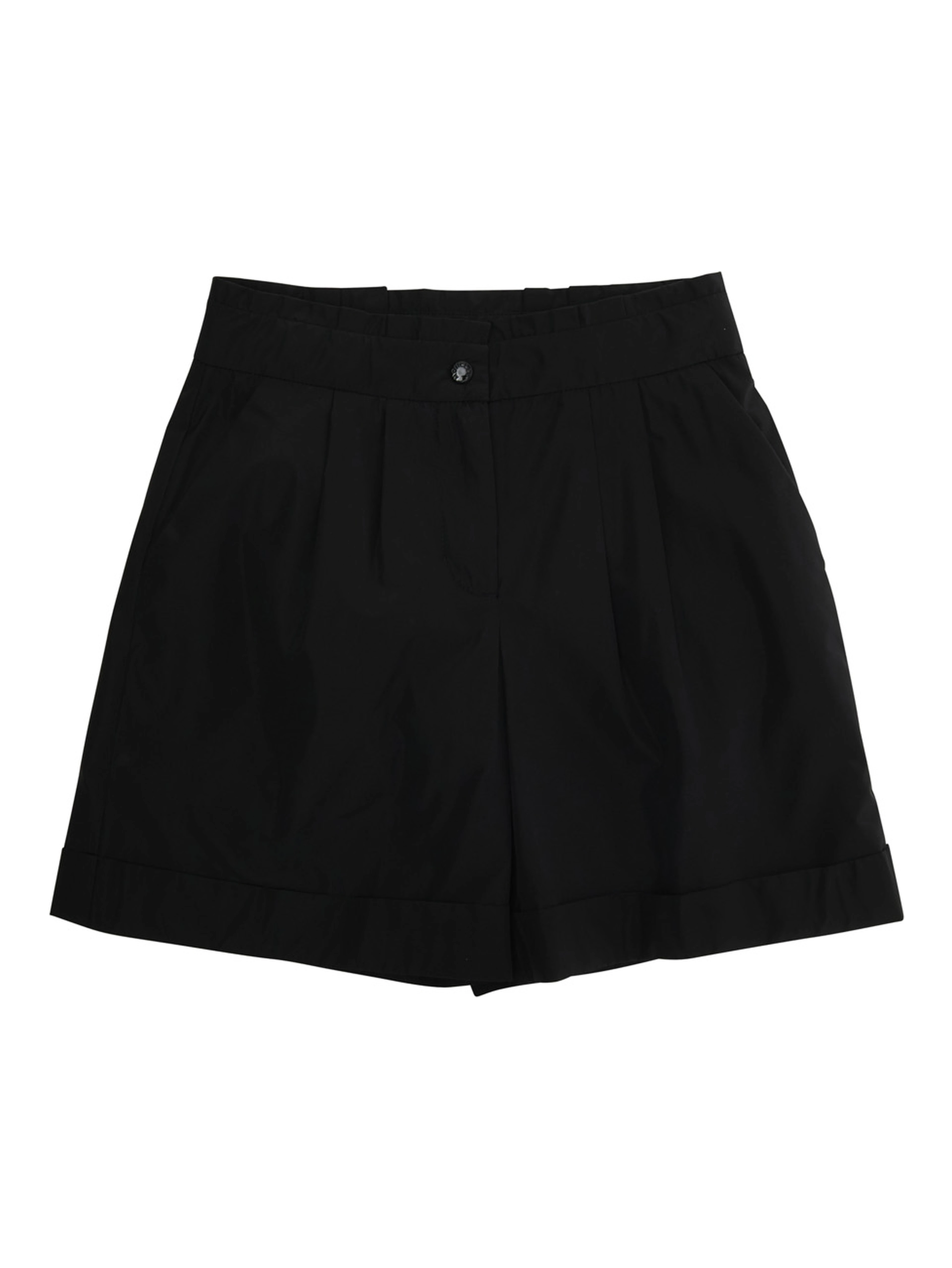Black Shorts with Logo Patch on the Back in Techl Fabric Girl