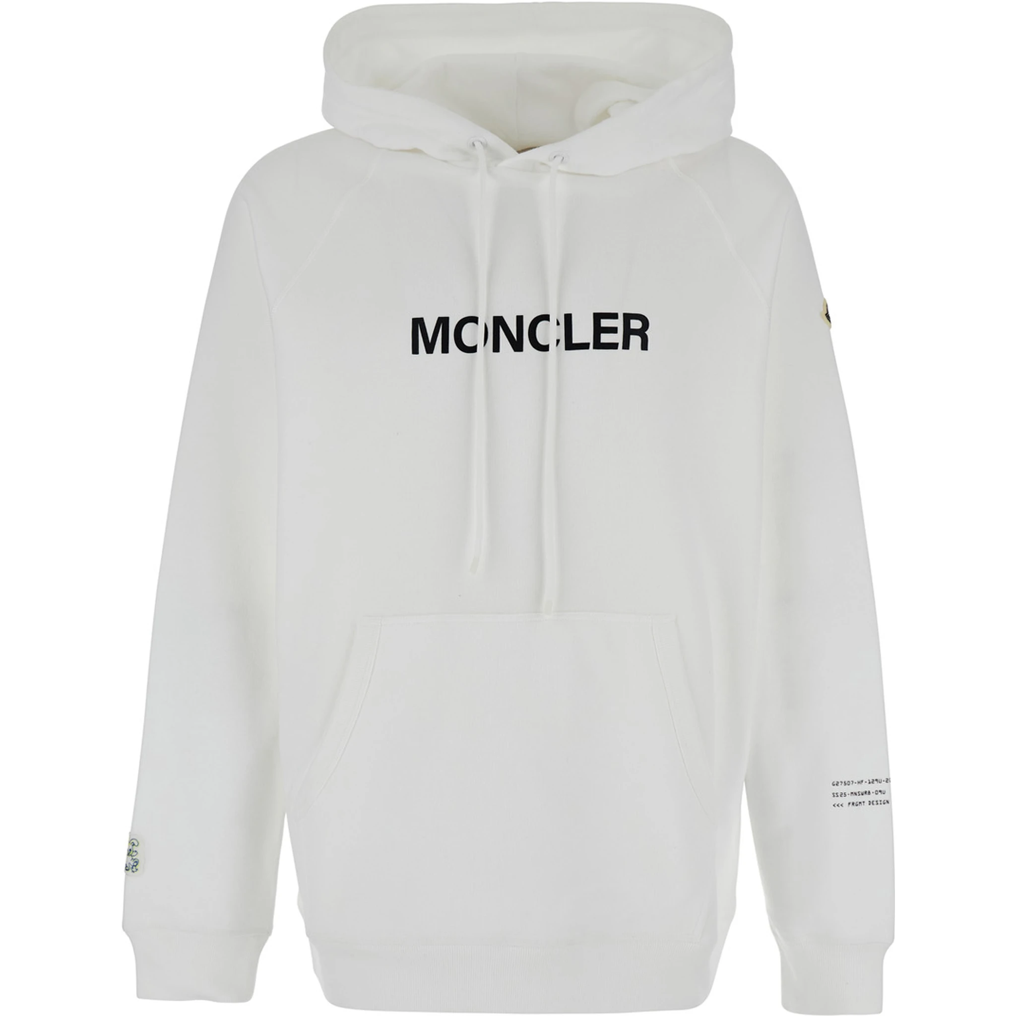 White Hoodie with Logo Lettering on the Front and Logo Print on the Rear in Cotton Man