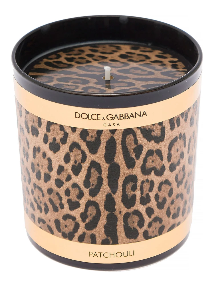 Patchouli Scented Candle with Leopard Print